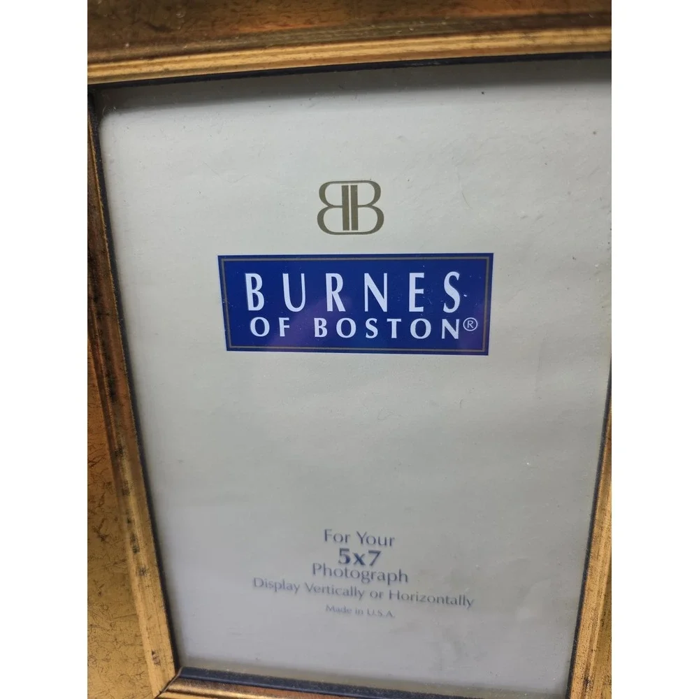 2 Burnes of Boston 5x7 Gold Border Photo Picture Frames New Made In USA Pair